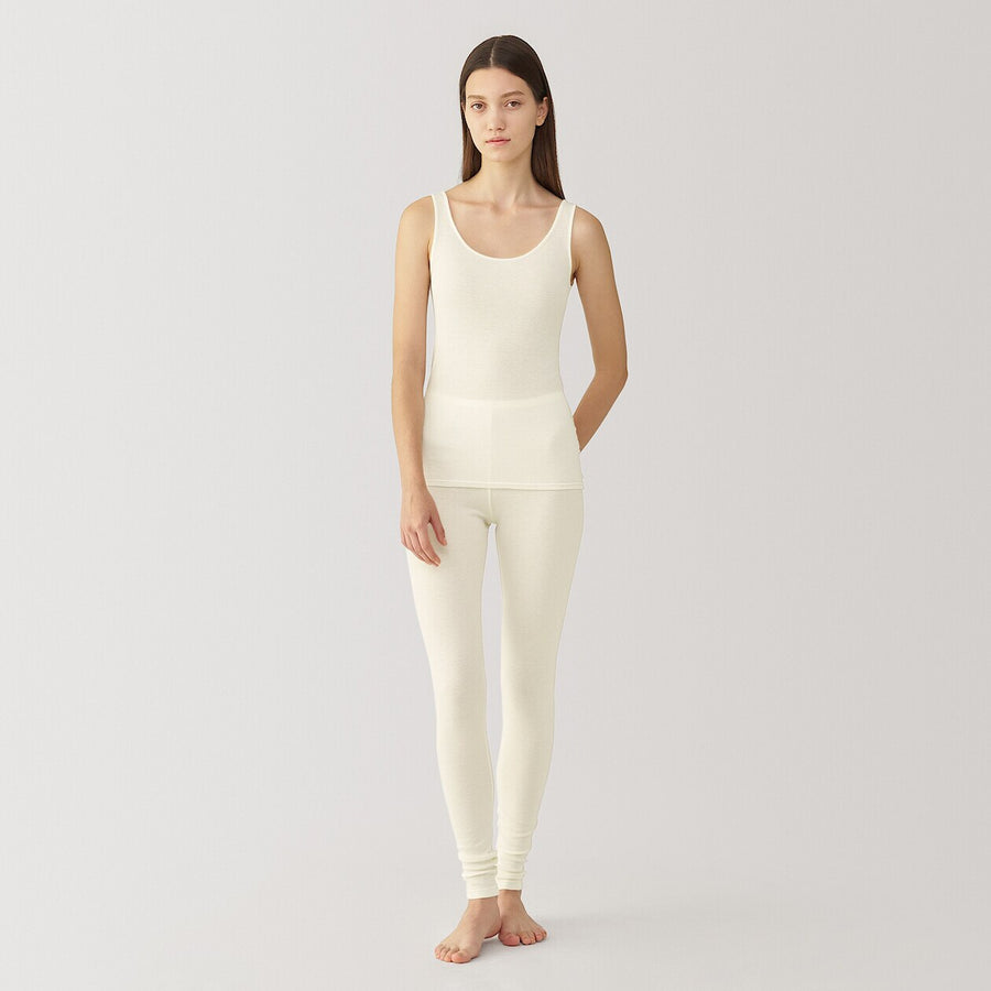 Women's lyocell silk rib leggingsOff WhiteS