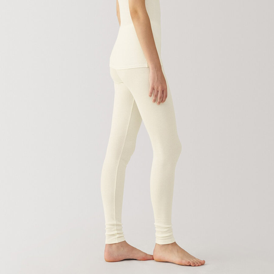 Women's lyocell silk rib leggingsOff WhiteS
