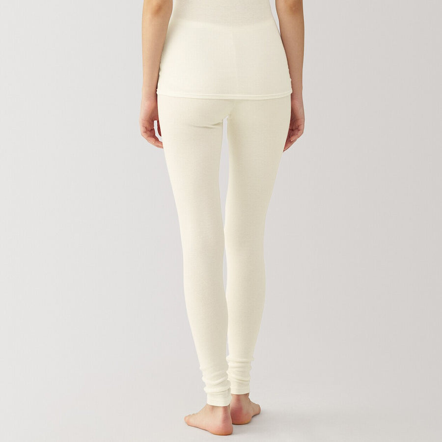 Women's lyocell silk rib leggingsOff WhiteS