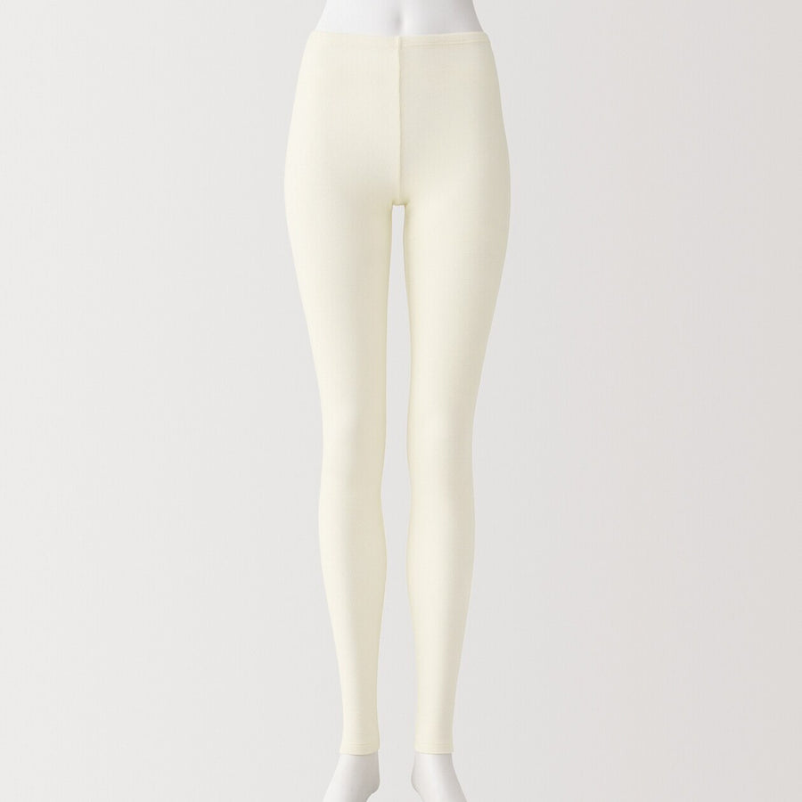 Women's lyocell silk rib leggingsOff WhiteS