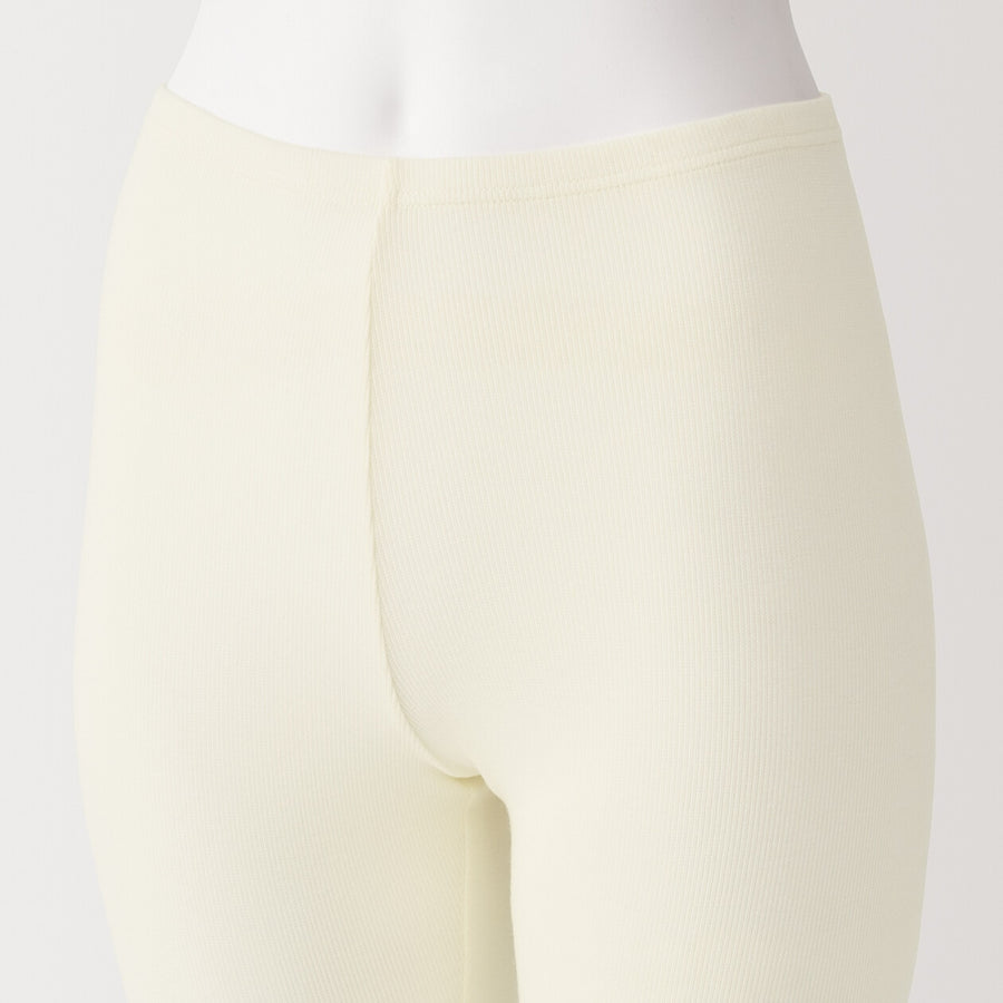 Women's lyocell silk rib leggingsOff WhiteS