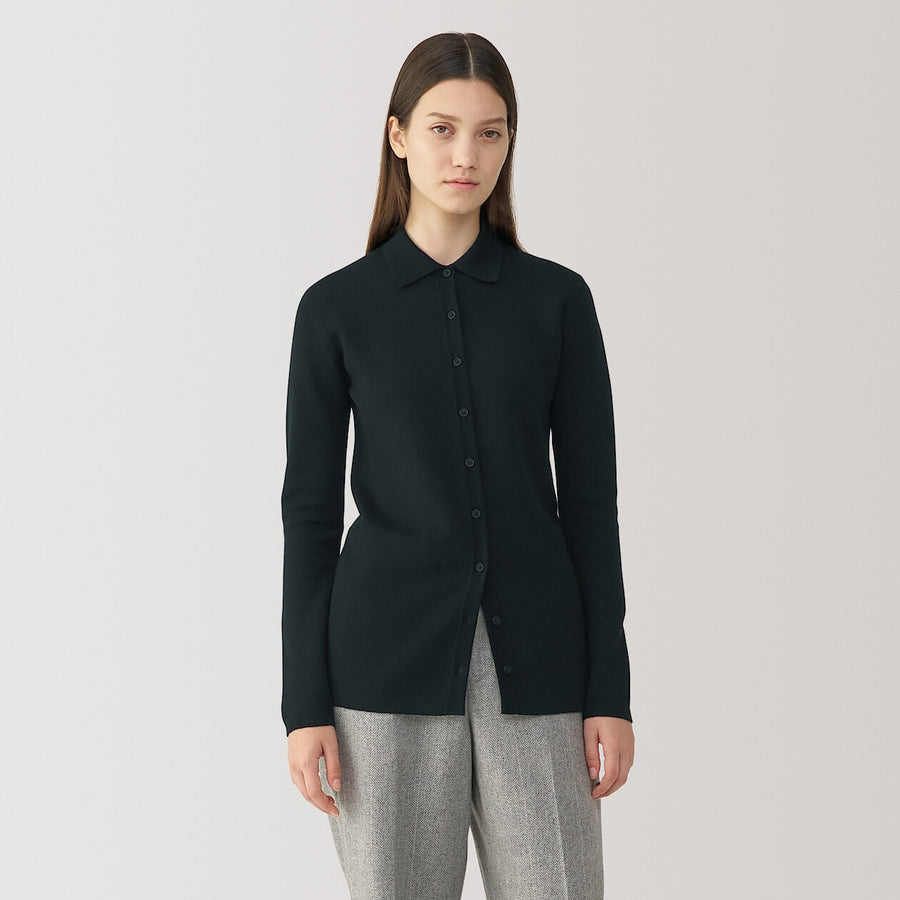W's double face knit shirt BlackS