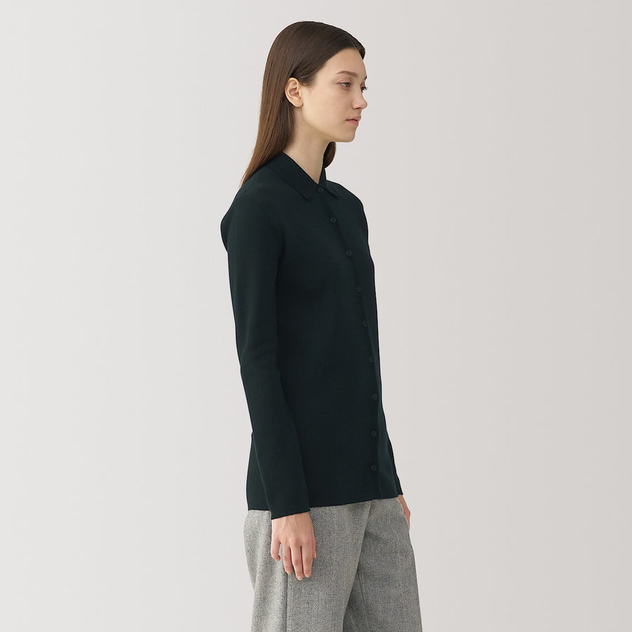 W's double face knit shirt BlackS
