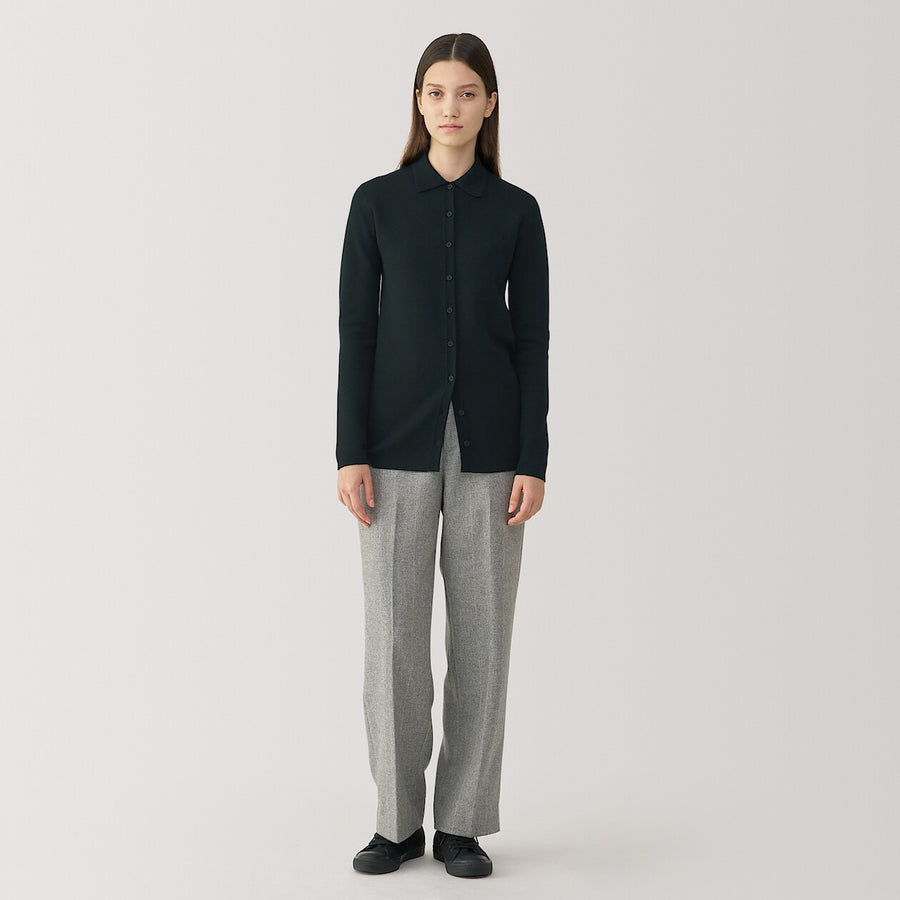 W's double face knit shirt BlackS