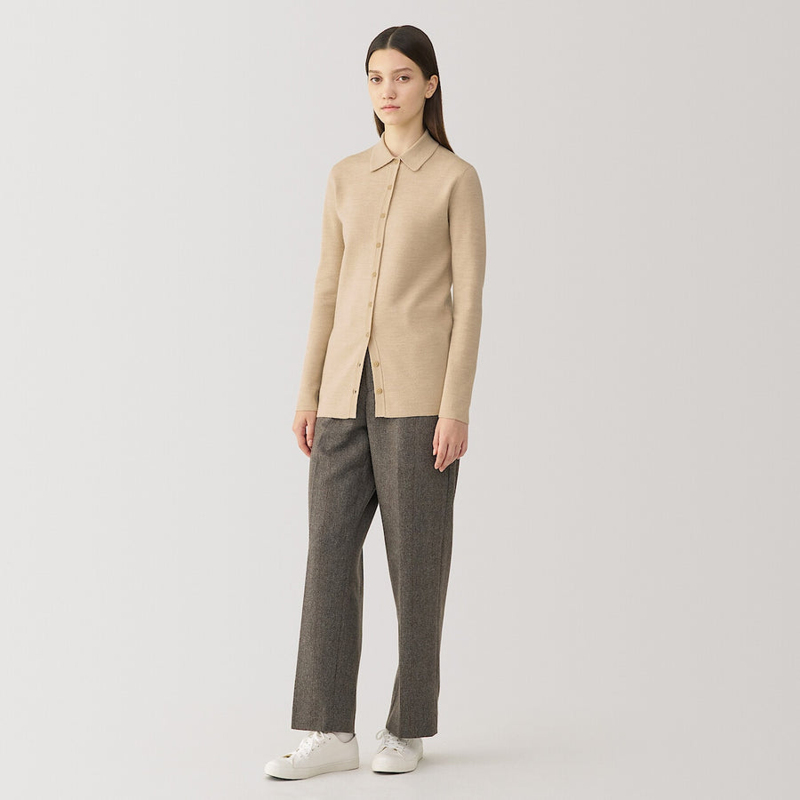 W's double face knit shirt BlackS