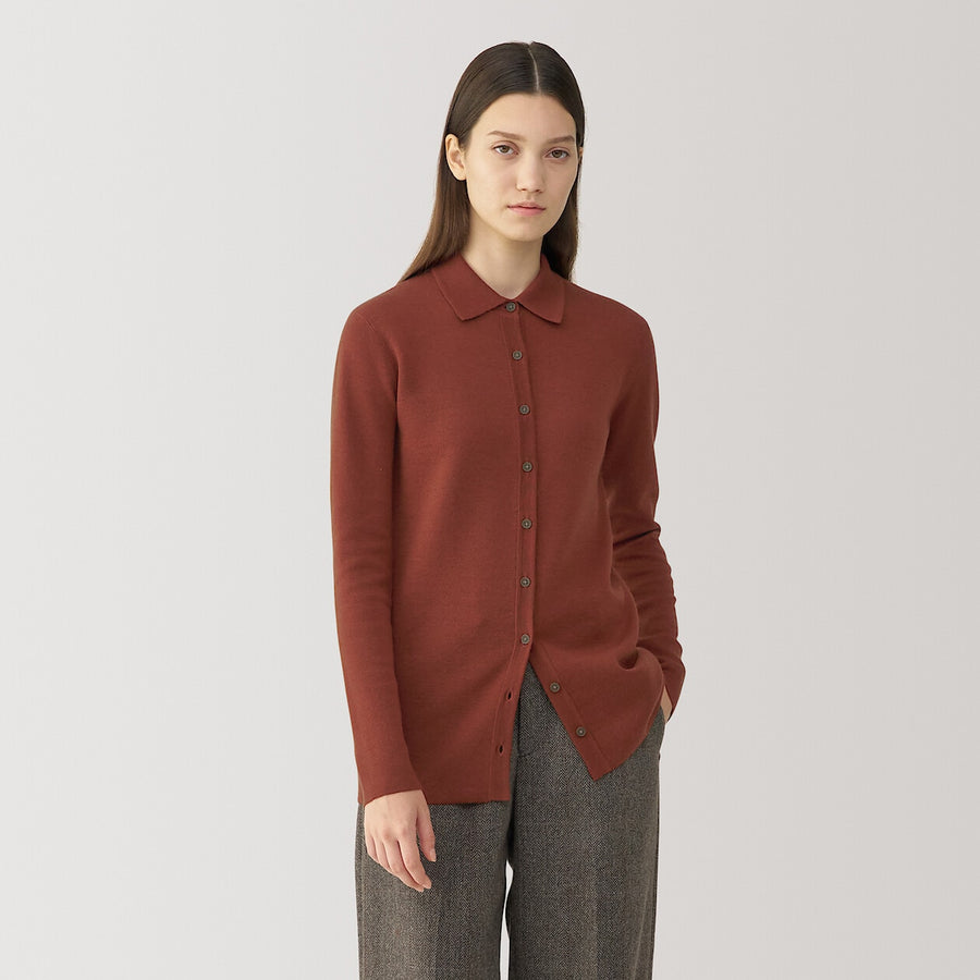 W's double face knit shirt BlackS