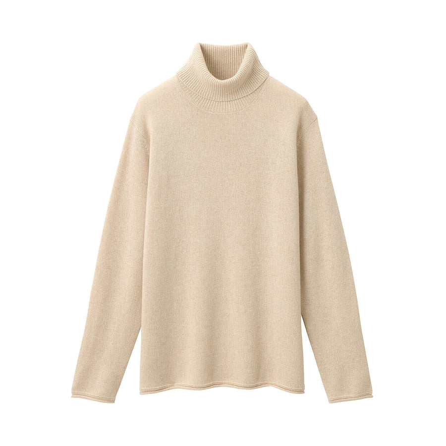 M's natural color cashmere crew neck sweater BeigeS