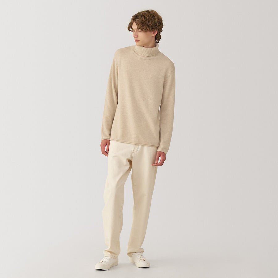 M's natural color cashmere crew neck sweater BeigeS