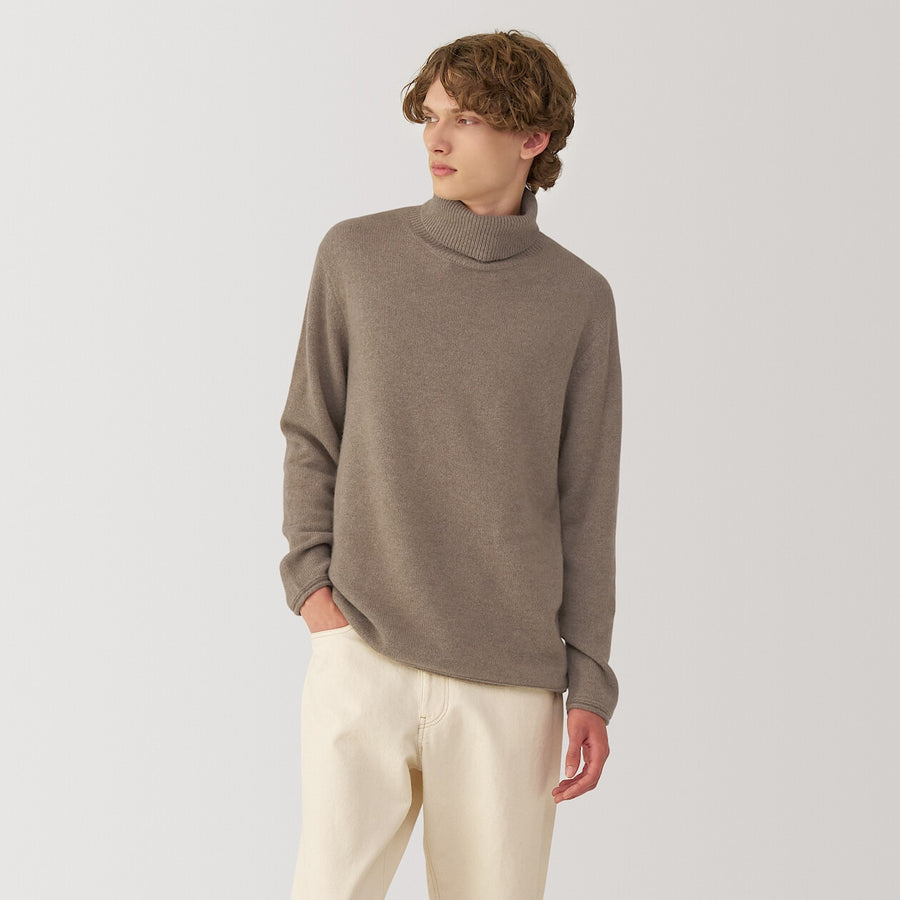 M's natural color cashmere crew neck sweater BeigeS