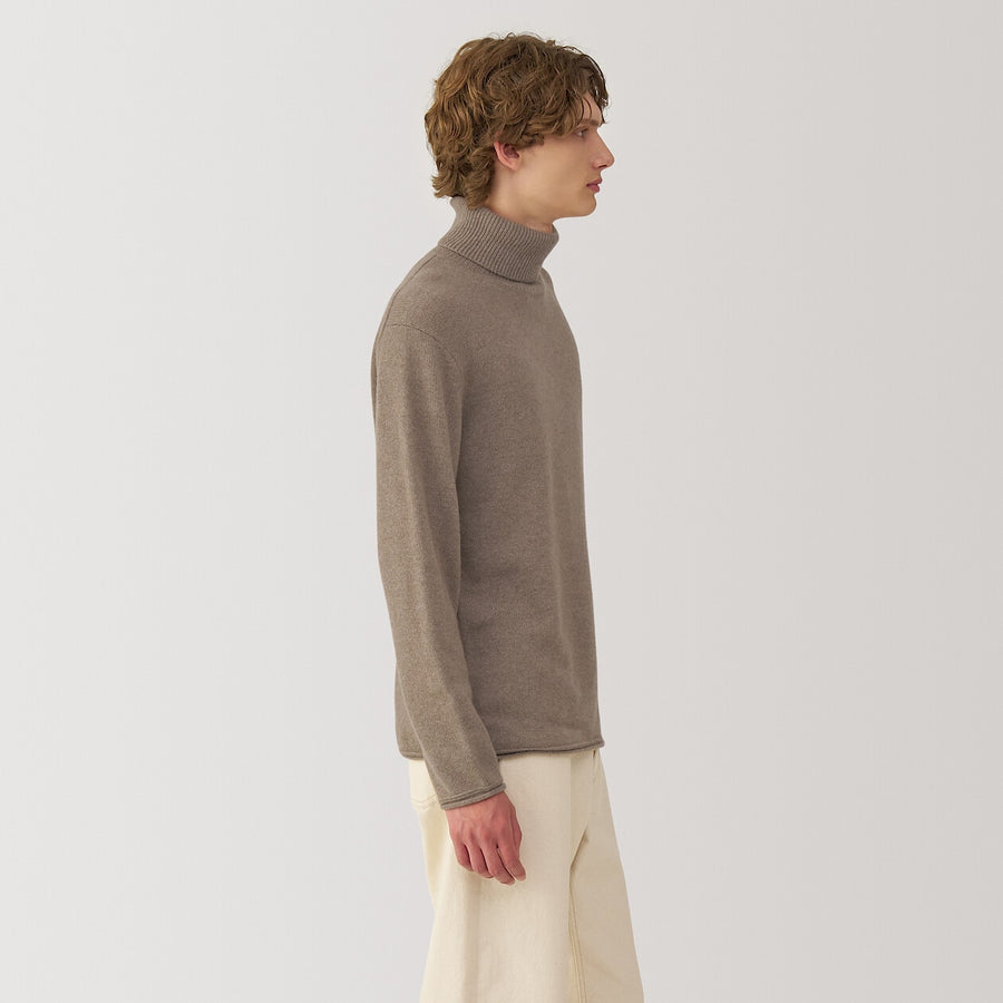 M's natural color cashmere crew neck sweater BeigeS