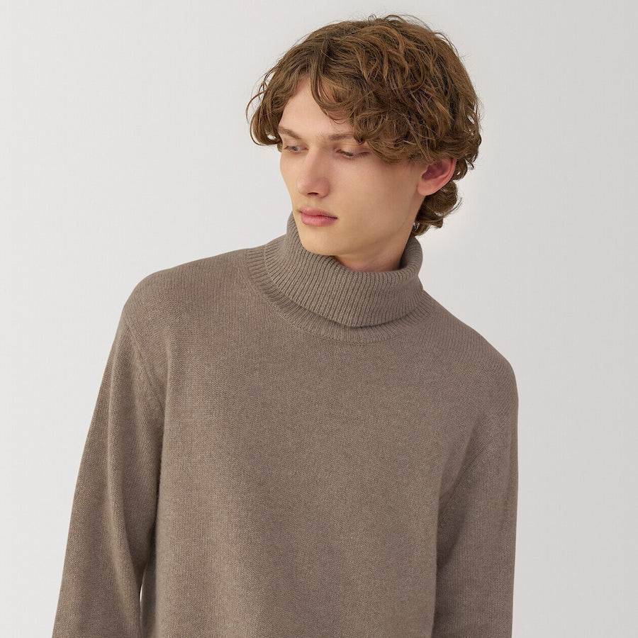 M's natural color cashmere crew neck sweater BeigeS