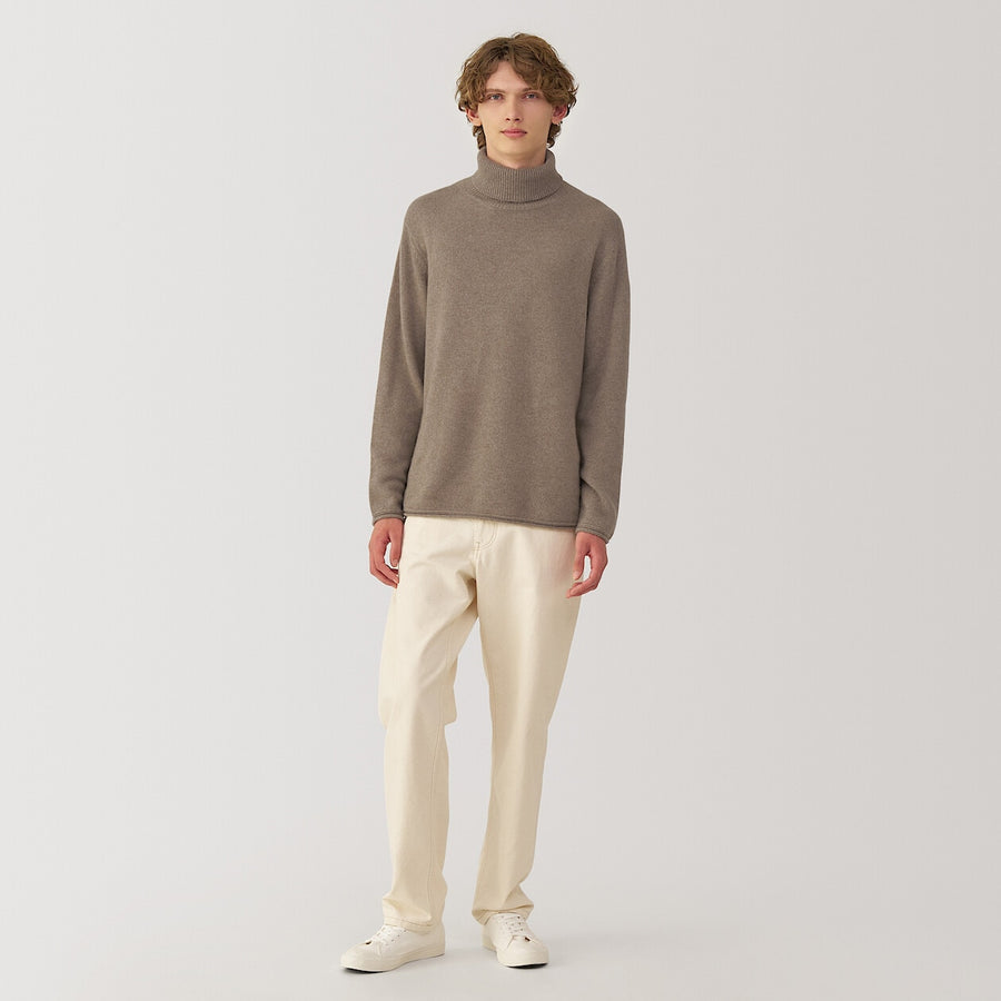 M's natural color cashmere crew neck sweater BeigeS