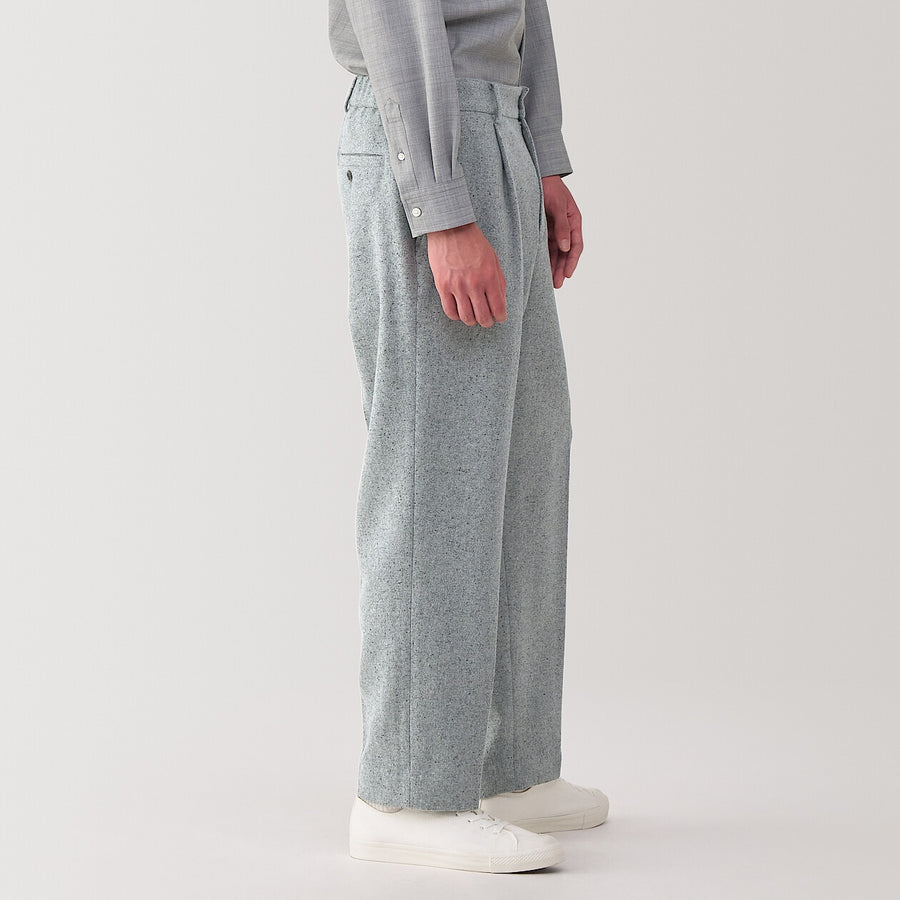 M's cashmere blended pleated pants Light GreyS