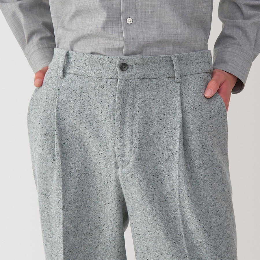M's cashmere blended pleated pants Light GreyS