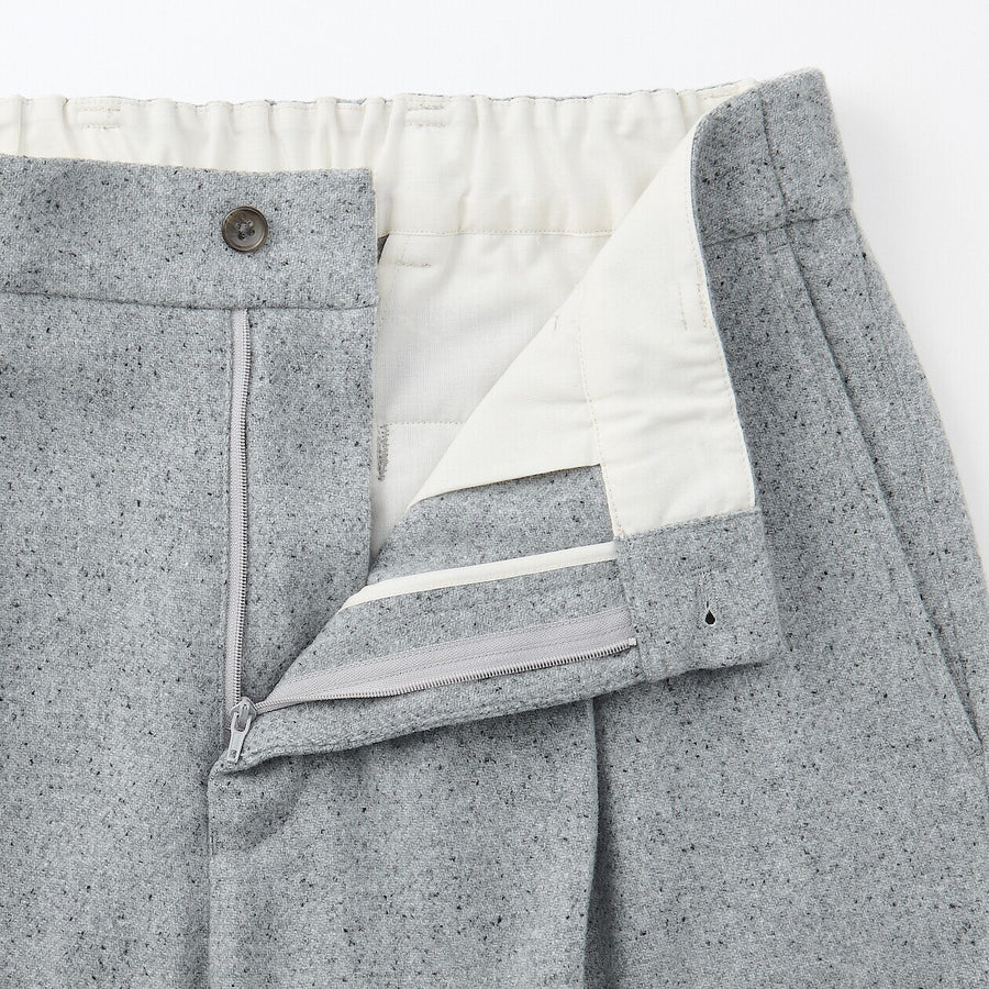 M's cashmere blended pleated pants Light GreyS