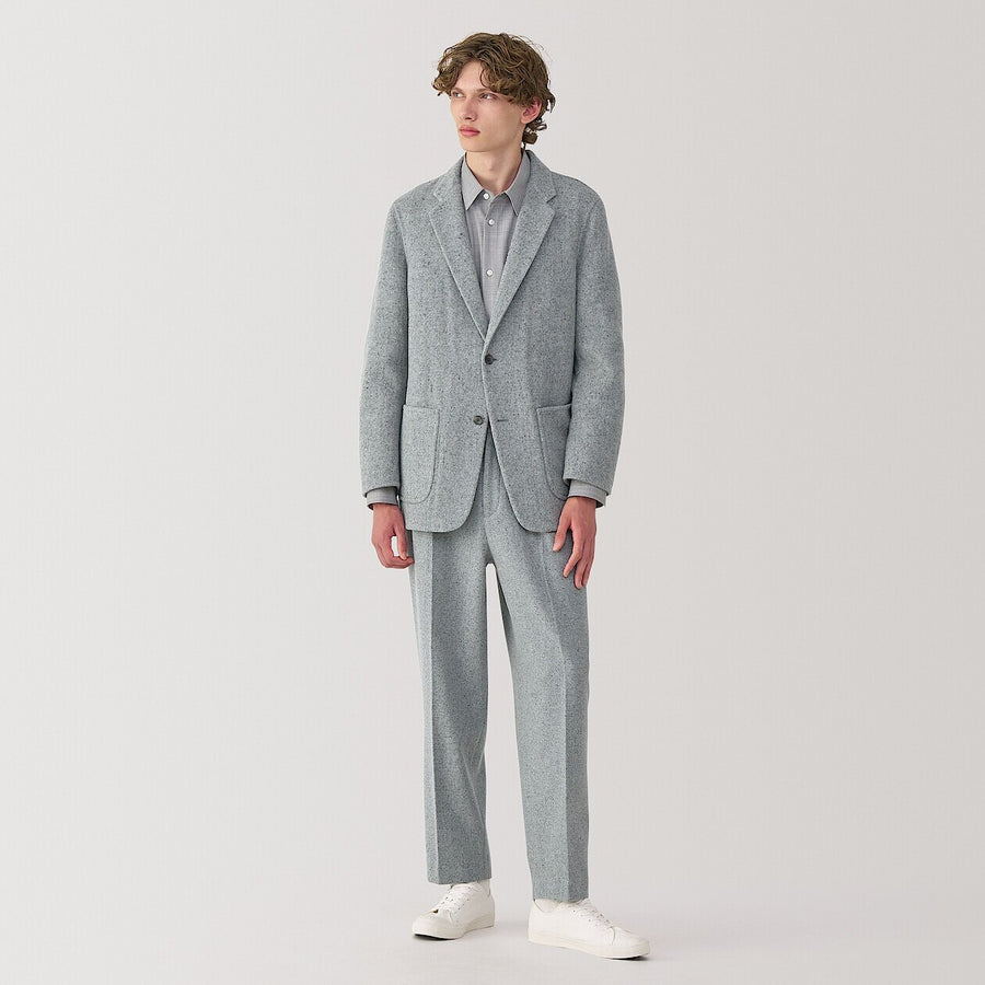 M's cashmere blended pleated pants Light GreyS