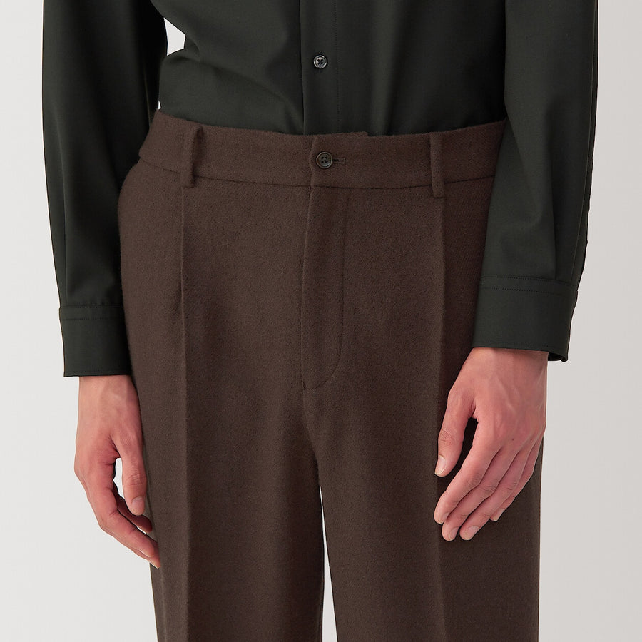 M's cashmere blended pleated pants Light GreyS