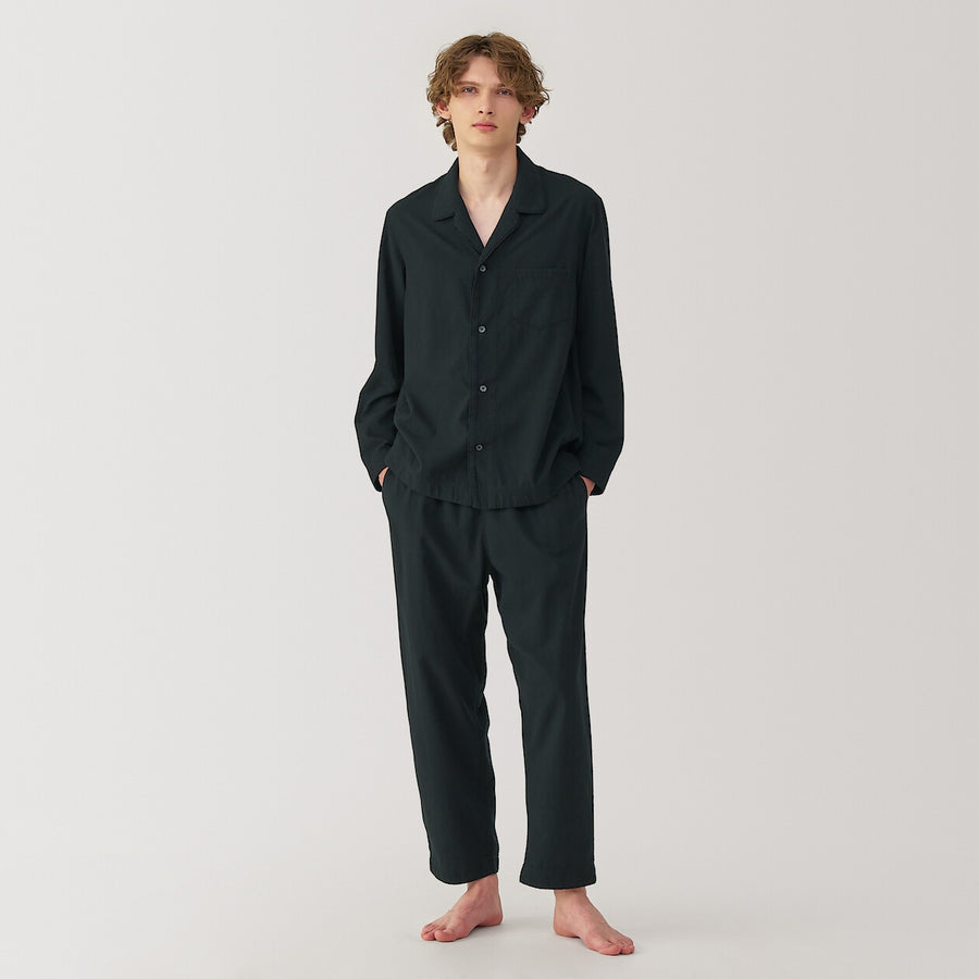 Unisex Indian hand-songilized hand-woven pajamas BlackXS