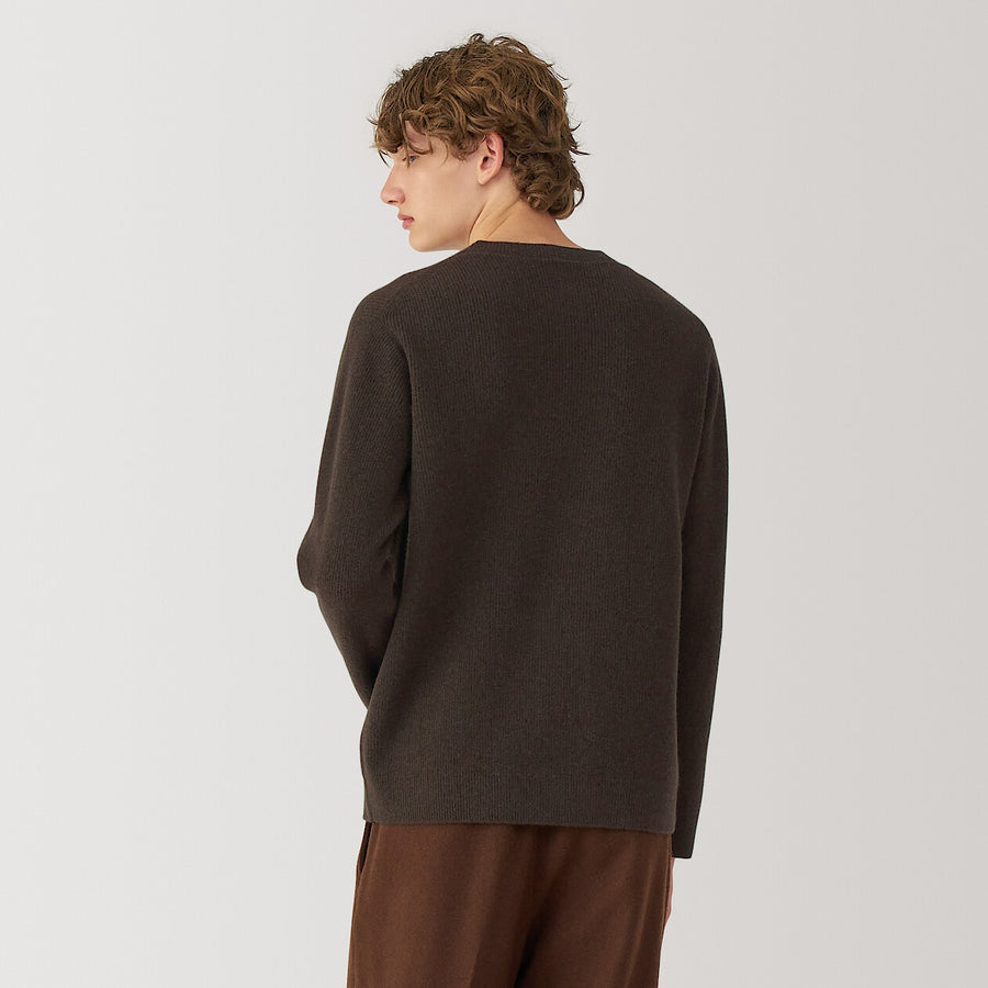 M's yak crew neck sweater Dark BrownS