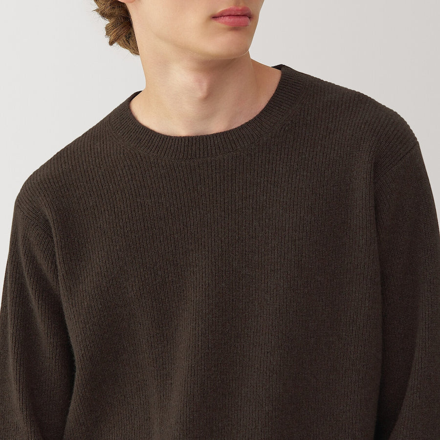 M's yak crew neck sweater Dark BrownS