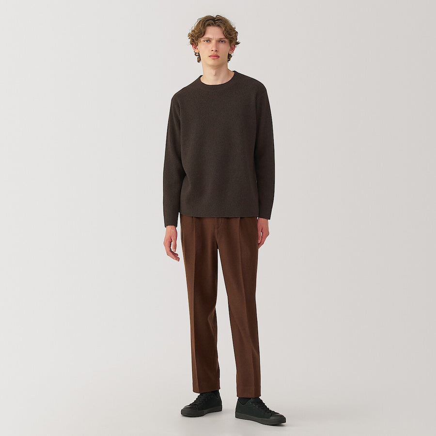 M's yak crew neck sweater Dark BrownS