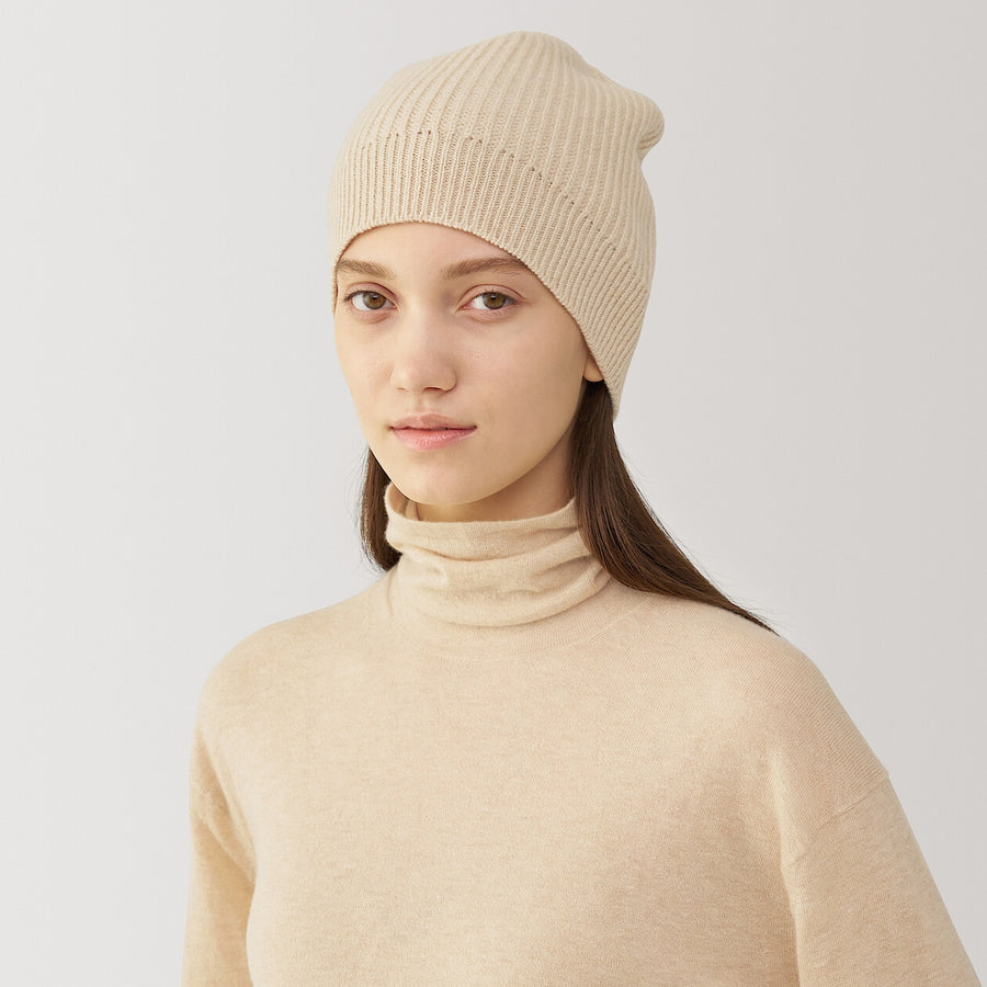 natural color cashmere knit capBeigeONE SIZE