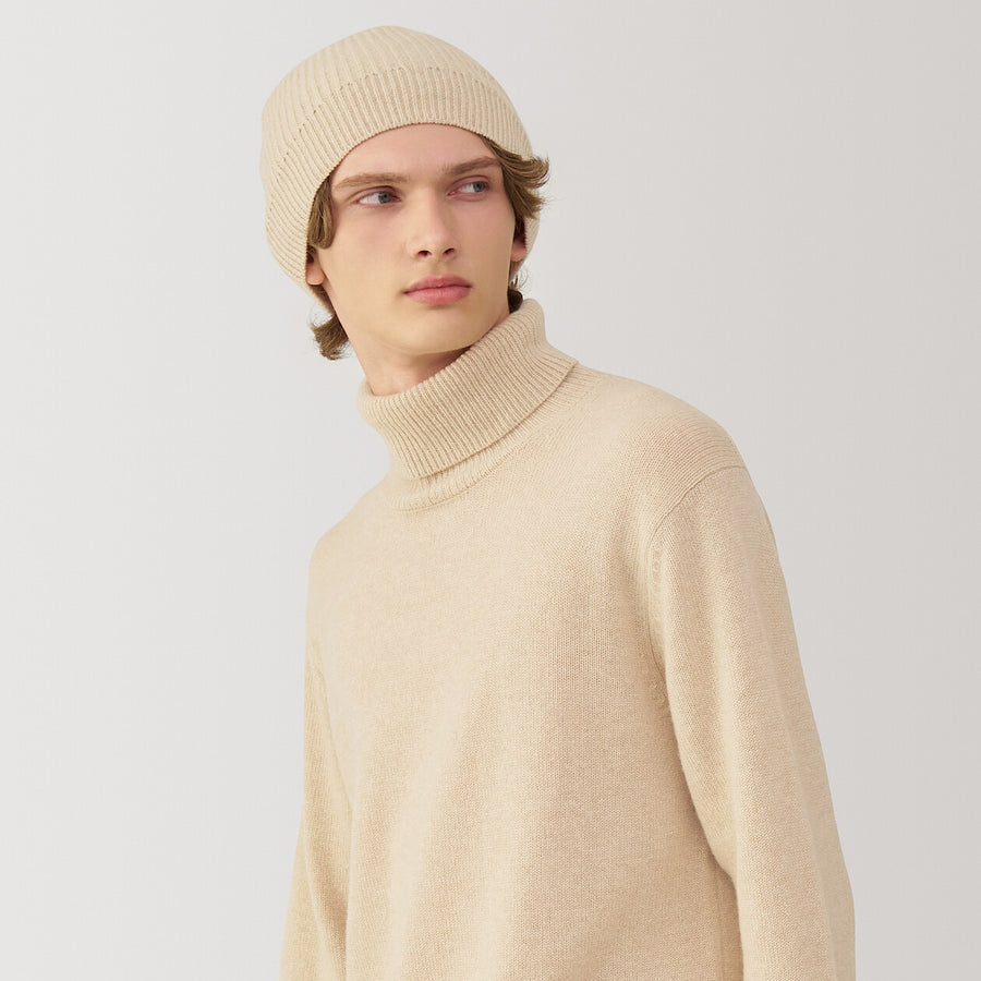 natural color cashmere knit capBeigeONE SIZE