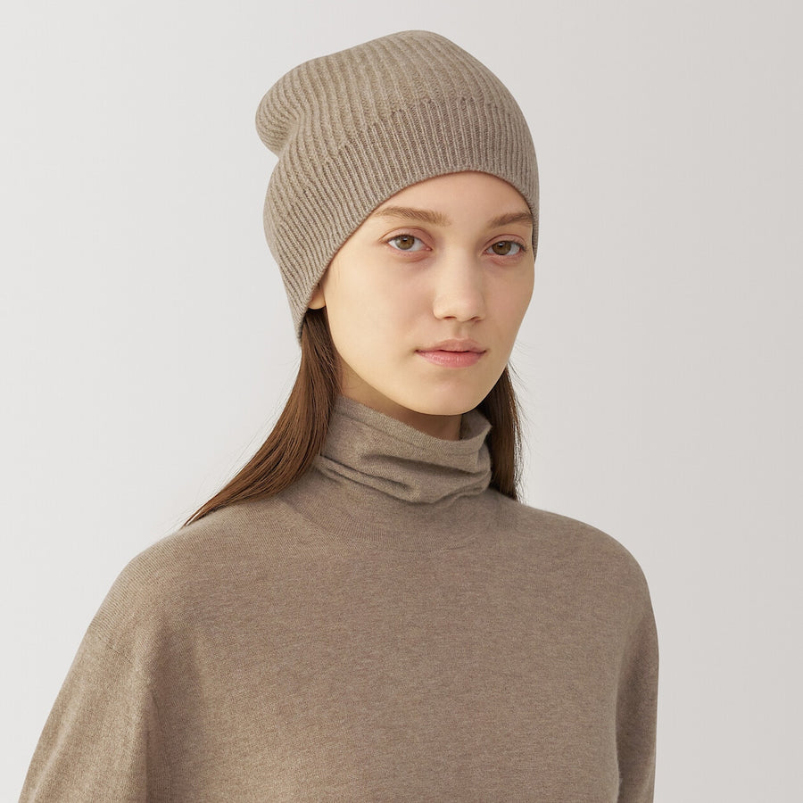natural color cashmere knit capBeigeONE SIZE