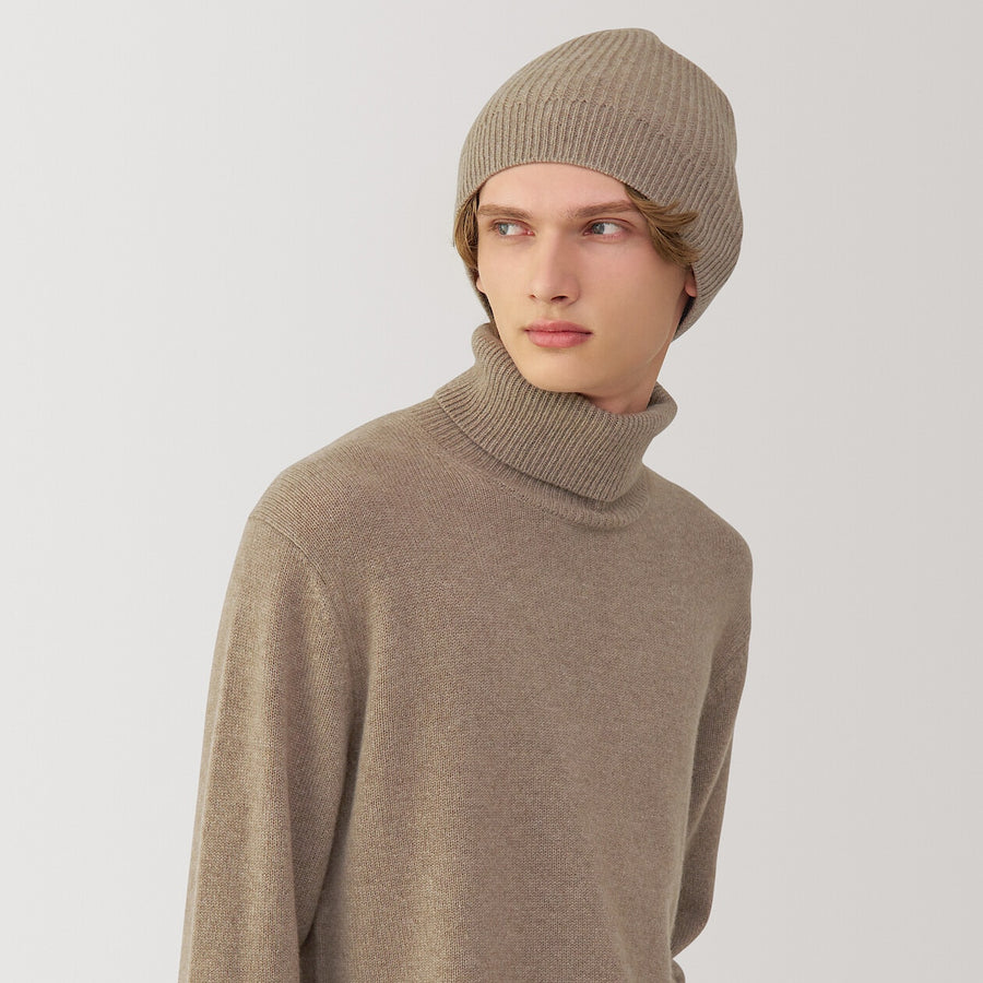 natural color cashmere knit capBeigeONE SIZE
