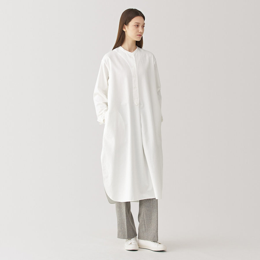 W's brushed cotton twill twill shirt dress WhiteS