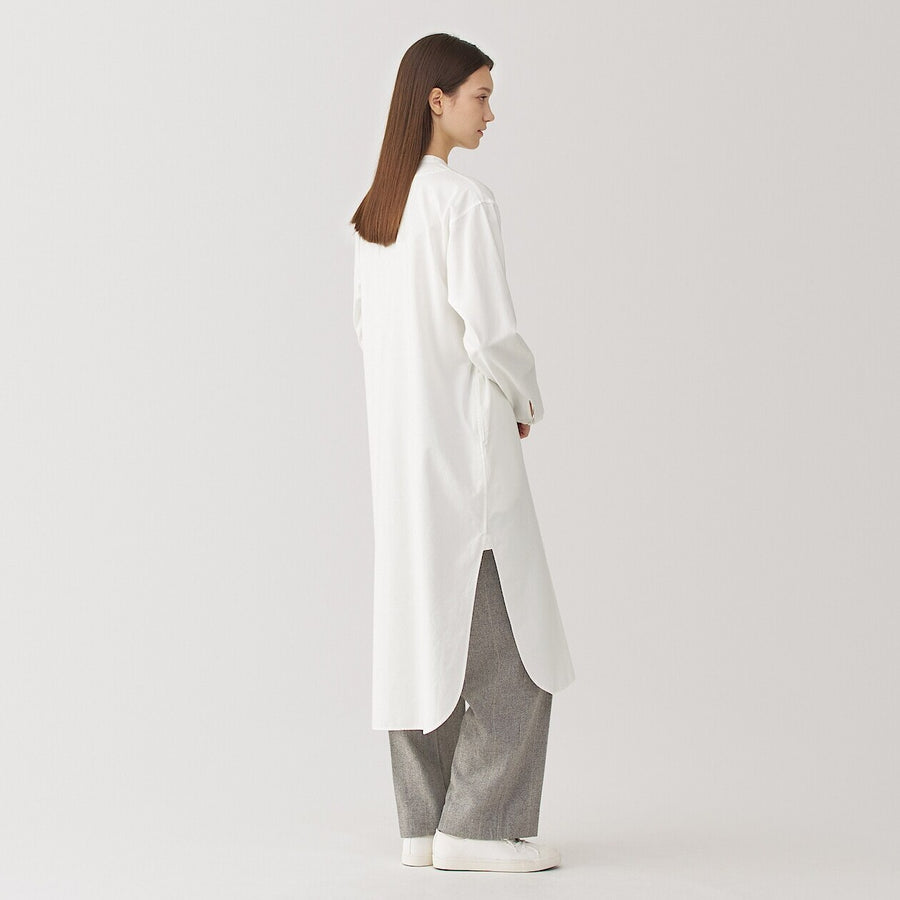 W's brushed cotton twill twill shirt dress WhiteS