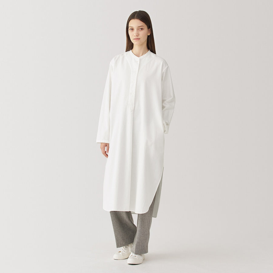 W's brushed cotton twill twill shirt dress WhiteS