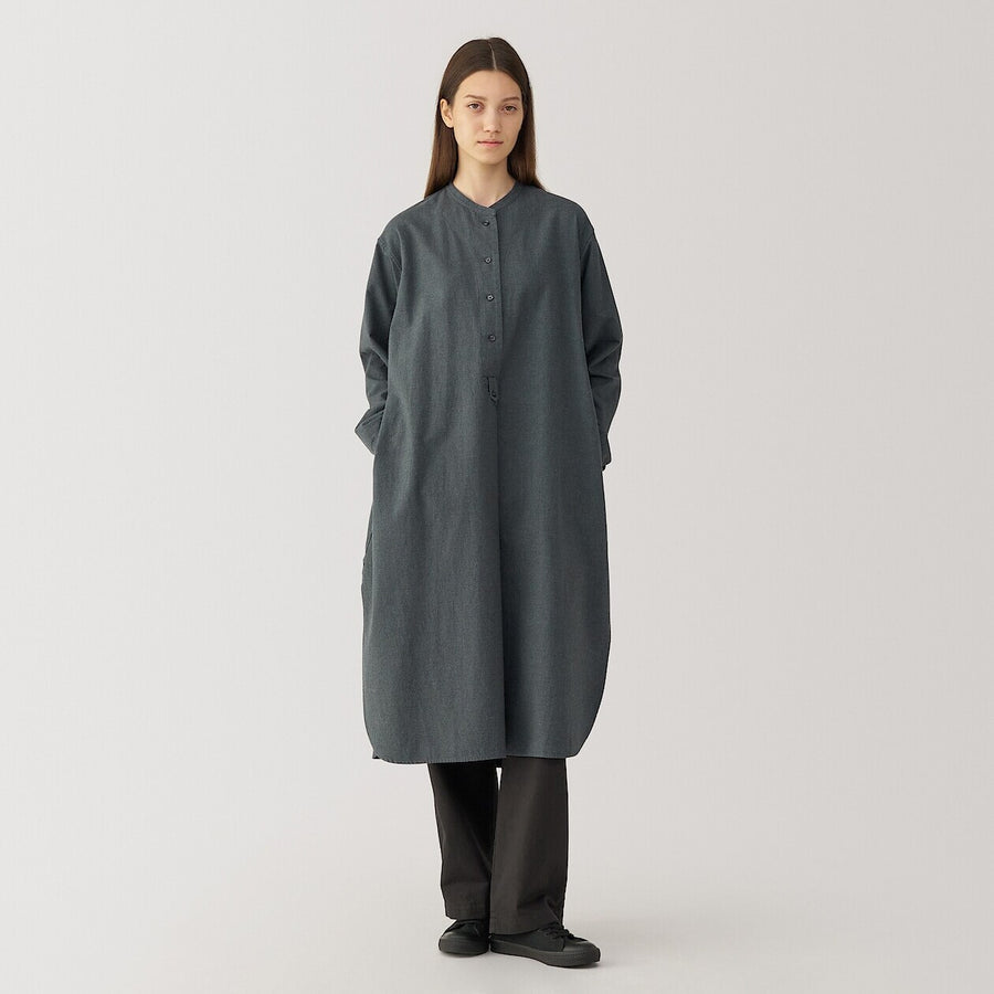 W's brushed cotton twill twill shirt dress WhiteS