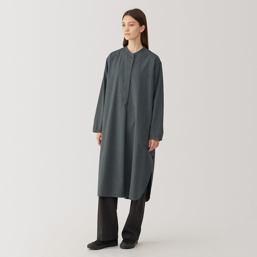 W's brushed cotton twill twill shirt dress WhiteS