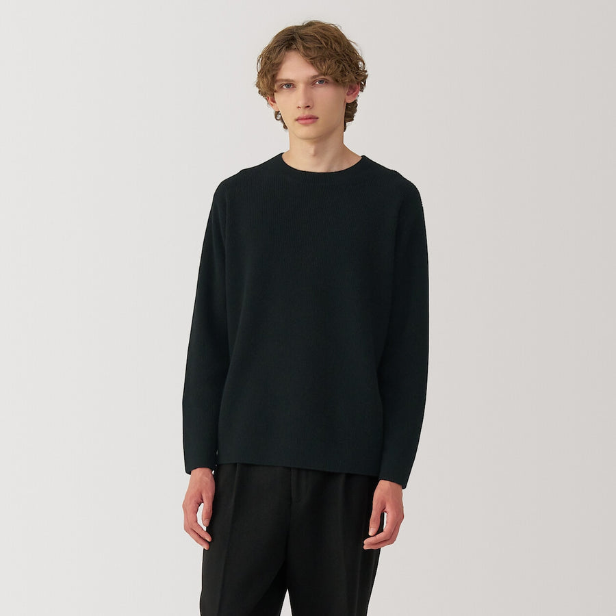 M's yak crew neck sweater Dark BrownS