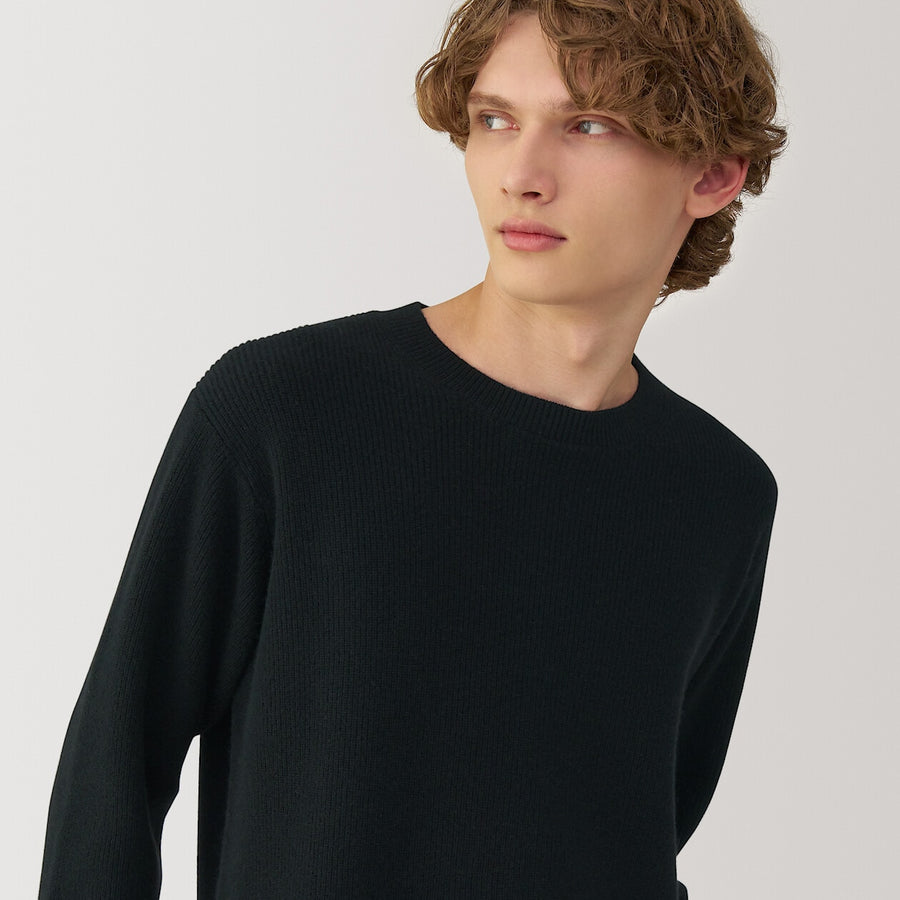 M's yak crew neck sweater Dark BrownS