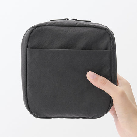 Wrinkled Nylon Wide-Opening Square Pouch