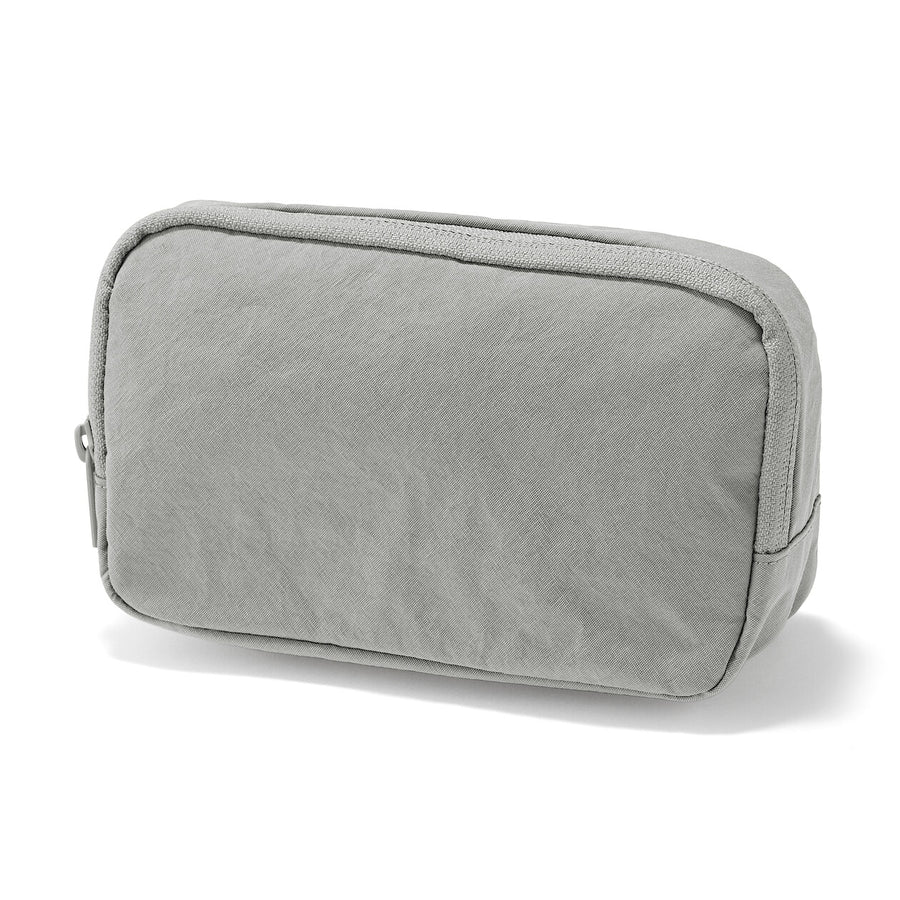 Wrinkled nylon Wide-opening pouch