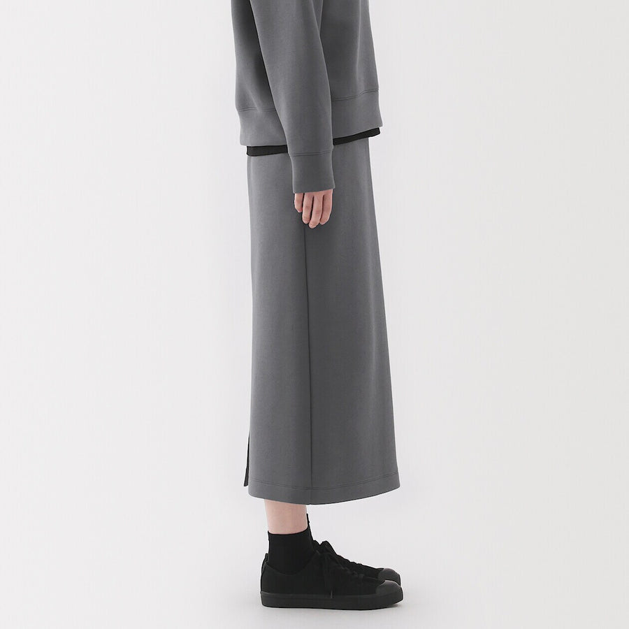 W's Double knitted straight skirt Charcoal greyXS