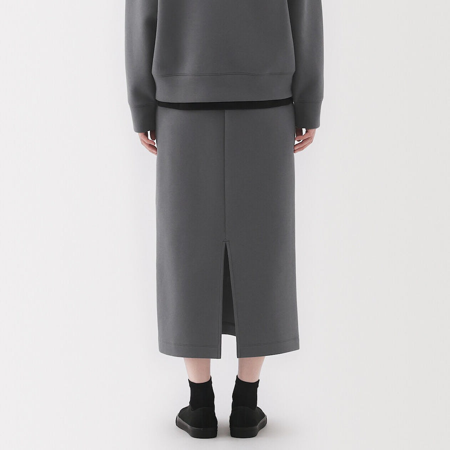 W's Double knitted straight skirt Charcoal greyXS