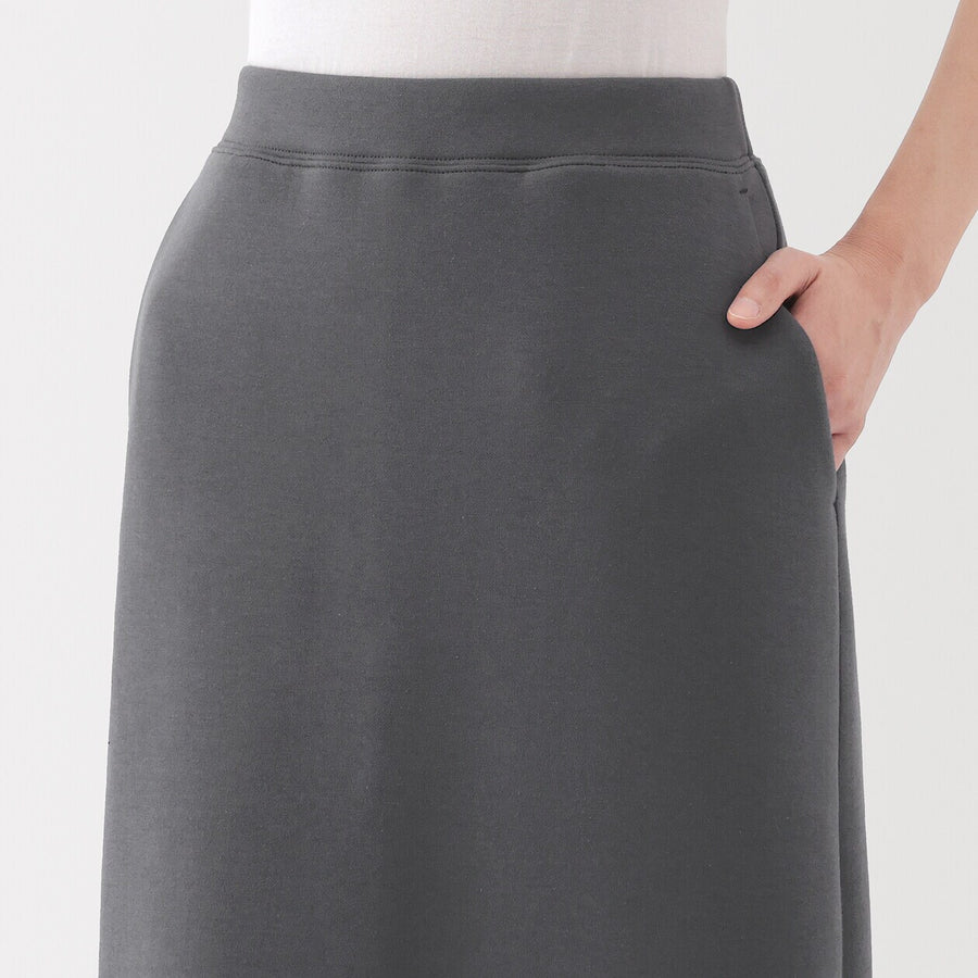W's Double knitted straight skirt Charcoal greyXS