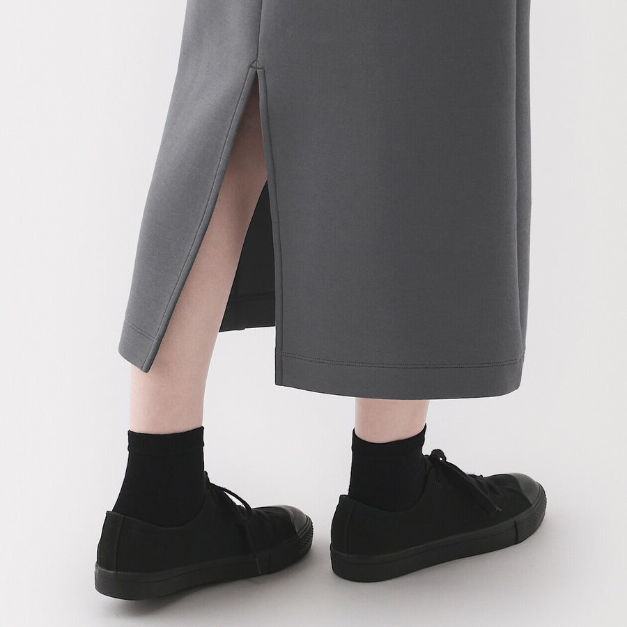 W's Double knitted straight skirt Charcoal greyXS