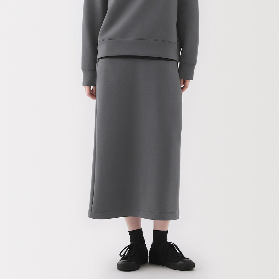 W's Double knitted straight skirt Charcoal greyXS