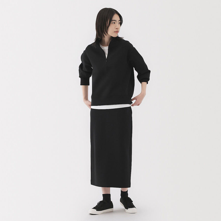 W's Double knitted straight skirt Charcoal greyXS