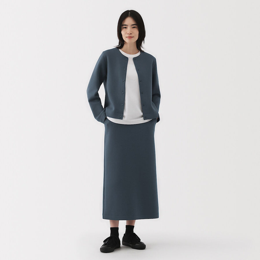 W's Double knitted straight skirt Charcoal greyXS
