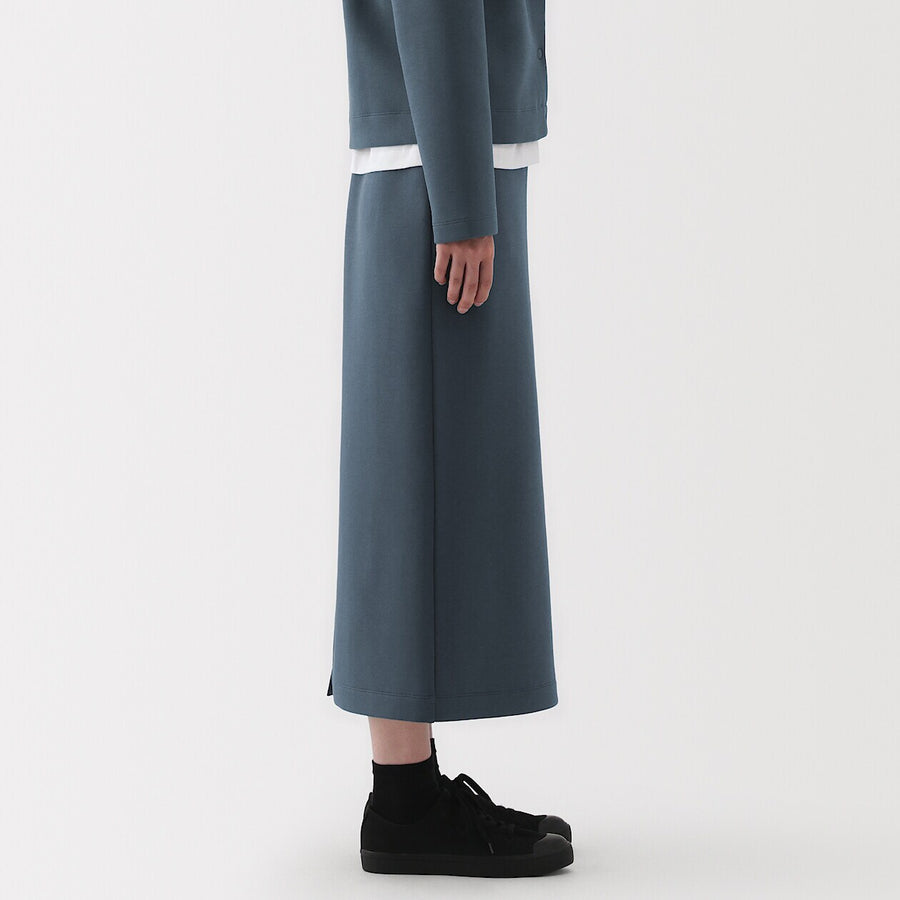 W's Double knitted straight skirt Charcoal greyXS
