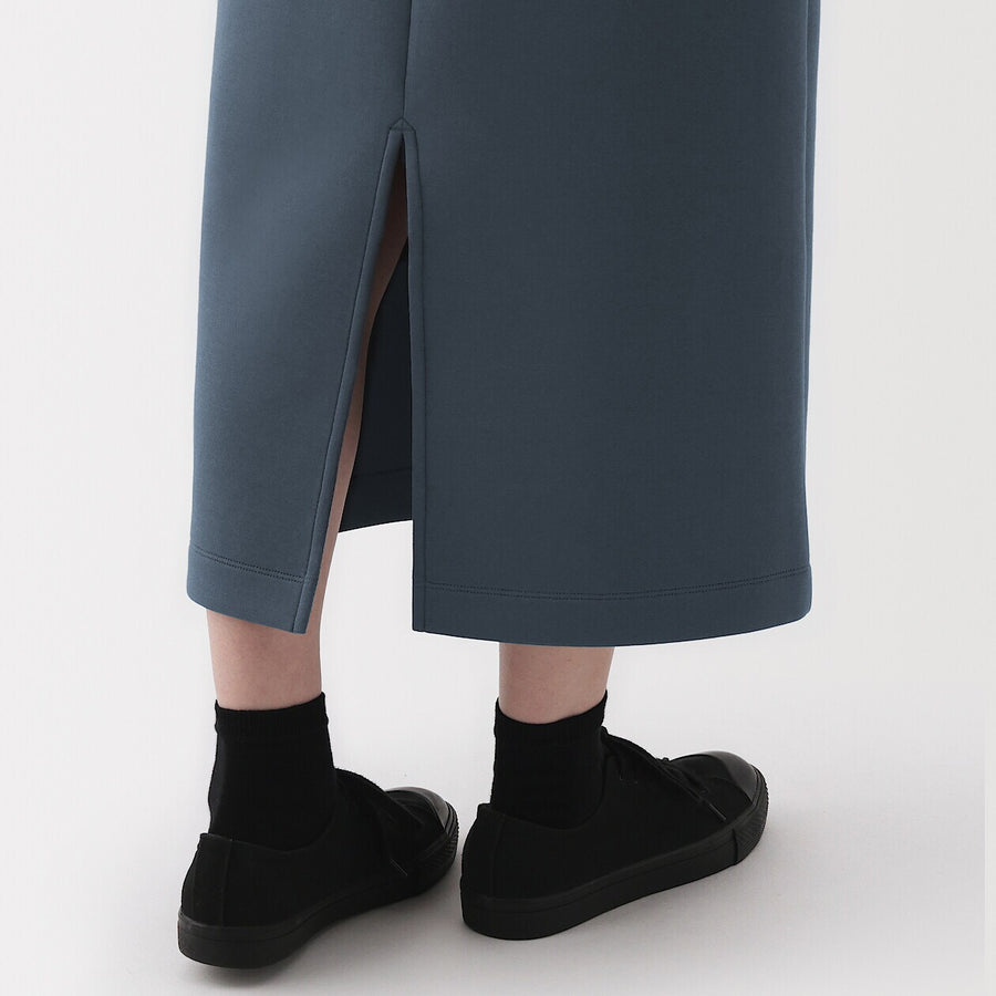 W's Double knitted straight skirt Charcoal greyXS