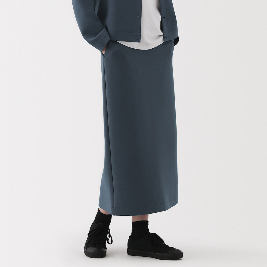 W's Double knitted straight skirt Charcoal greyXS