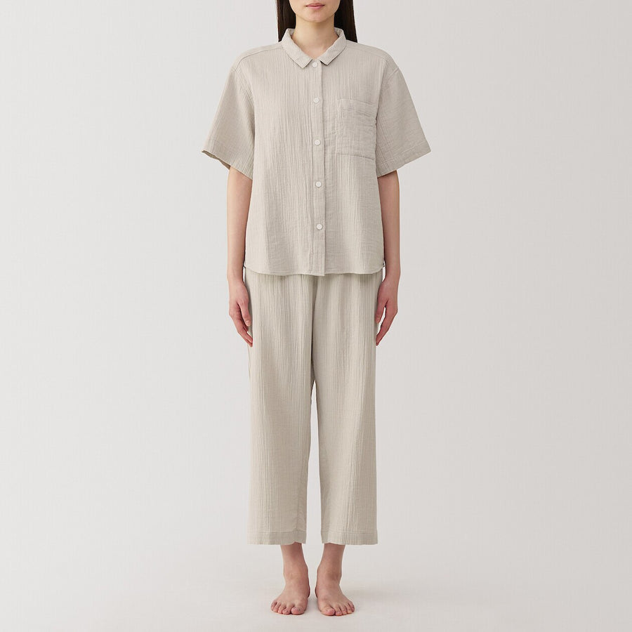 Side Seamless Crepe Gauze Half Sleeve Pyjamas
