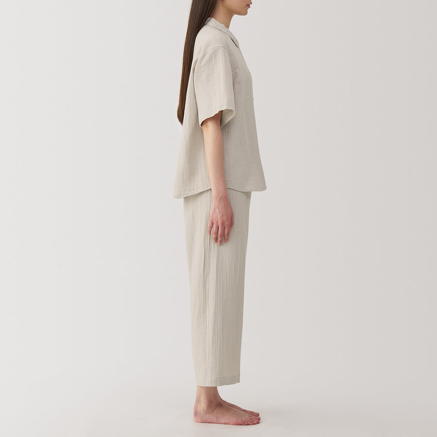 Side Seamless Crepe Gauze Half Sleeve Pyjamas